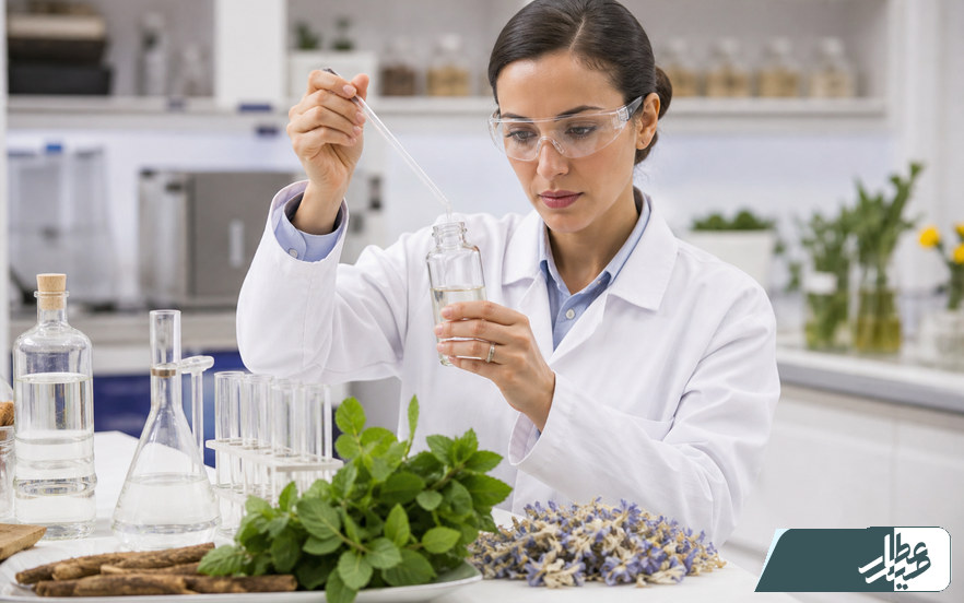 آزمایش کنترل کیفیت عرقیات گیاهی در آزمایشگاه