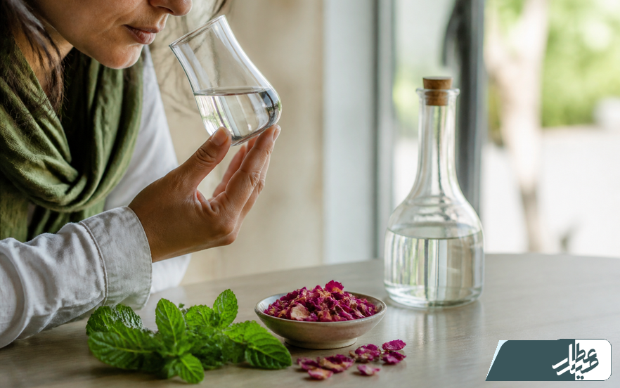بررسی شفافیت و رایحه عرق گیاهی در لیوان