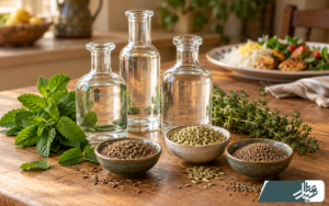 عرقیات گوارشی در کنار نعناع، زیره، رازیانه و زنیان